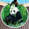 3D Panda Print Round Beach Towel Lovely Panda Beach Blanket Soft Microfiber Sand Free Absorbent Towel for Camping Outdoor Picnic
