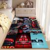 Sports Area Rug, F1 Formula 1 Red Cars Collage Pit Stop Monaco Night Race Print, Garage Decor, Non-Slip Mat