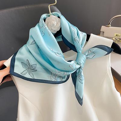 Korean Style Fashionable Spring and Autumn Printed Silk Scarf for Women, Silk Small Square Scarf 11, Mulberry Silk Scarf, Shawl Scarf, Decorative Neck