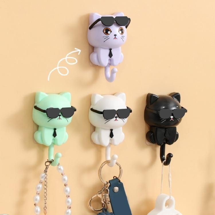 2 Stück Dekorative Robuste ABS Katzenkopfhaken für Elegante Wandmontierte Aufbewahrungslösung Mode Wohnaccessoire Täglicher Gebrauch