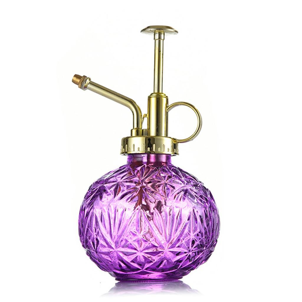 [Queen-b] Vintage-Style Glass Watering Can, 240ml, Ultra-Fine Mist Sprayer, Stylish Refillable Bottle, Perfect for Home Gardening, Watering Plants,