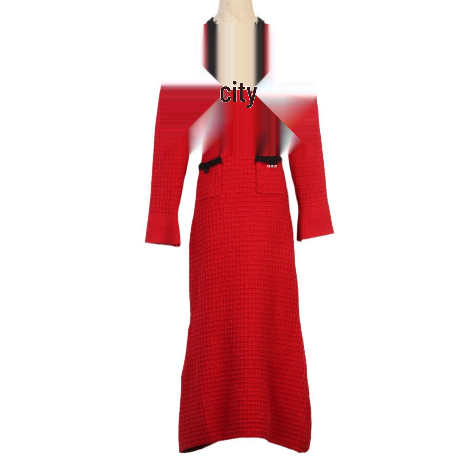 

S Family French Socialite Fishtail Dress with Beaded Ribbon and Fitted Waist Large