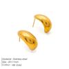 eManco 18K Gold Water Drop Titanium Steel Women's Geometric Earrings
