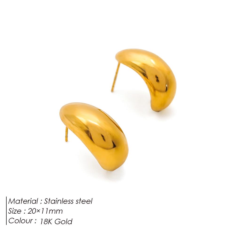 eManco 18K Gold Water Drop Titanium Steel Women's Geometric Earrings
