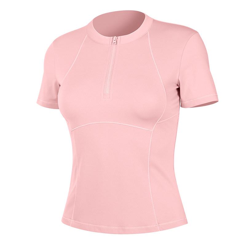 

2026 Women s Summer Quick-Dry Slim Half-Zip Sports Top for Running & Yoga L (105-115 lbs recommended)