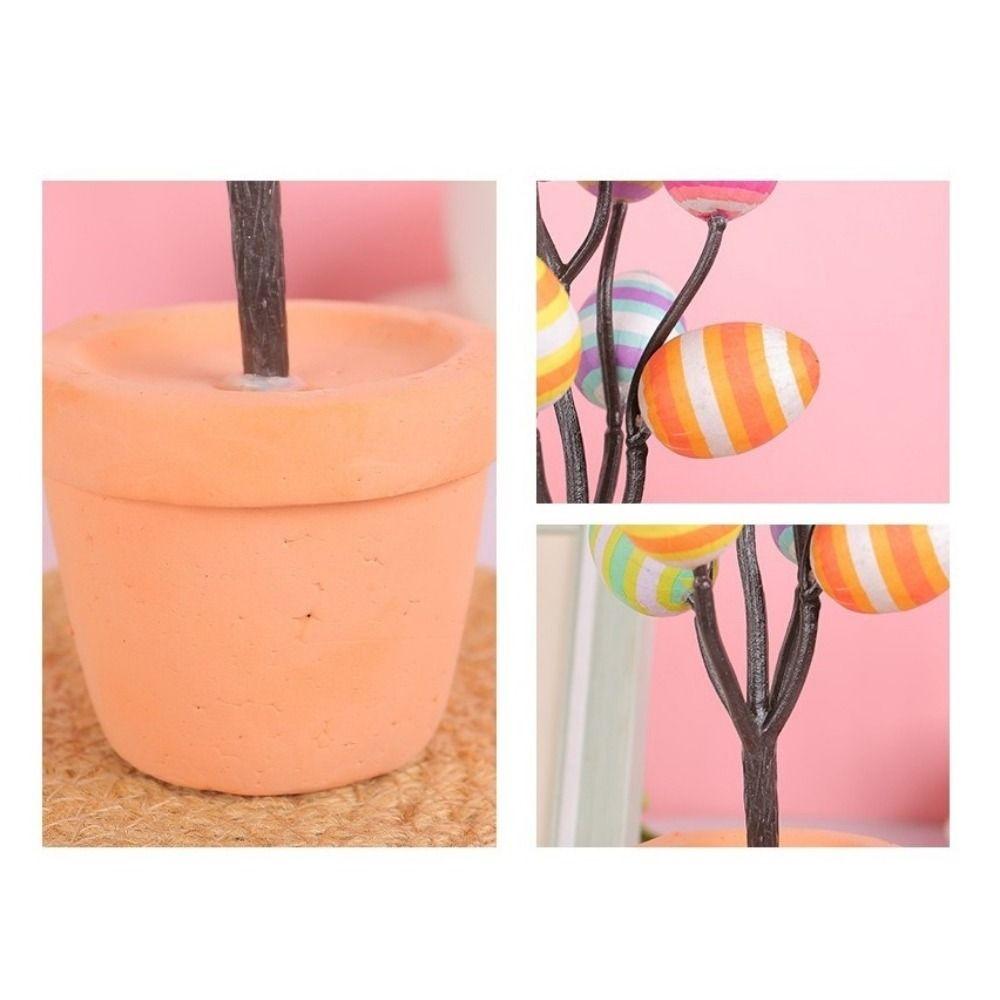 Foam Easter Egg Bonsai Simulated Easter Potted Plant Creative Easter Centerpiece  Tabletop Ornament