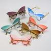 Cross-border Butterfly Rhinestone Frameless Sunglasses for Women - High Fashion Party & Prom Accessory