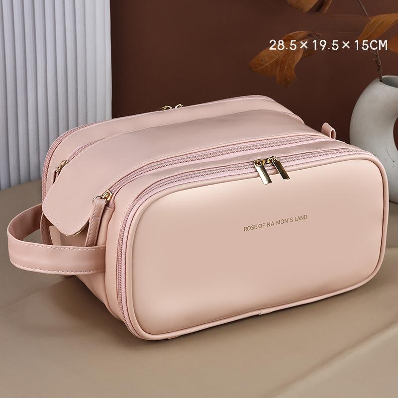 Large Capacity Makeup Bag High-End Feel Handheld Travel Toiletry Bag Multifunctional Storage Bag Portable Storage Pouch розовый