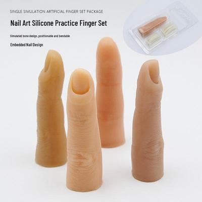 Mano de práctica de silicona flexible para decoración de uñas