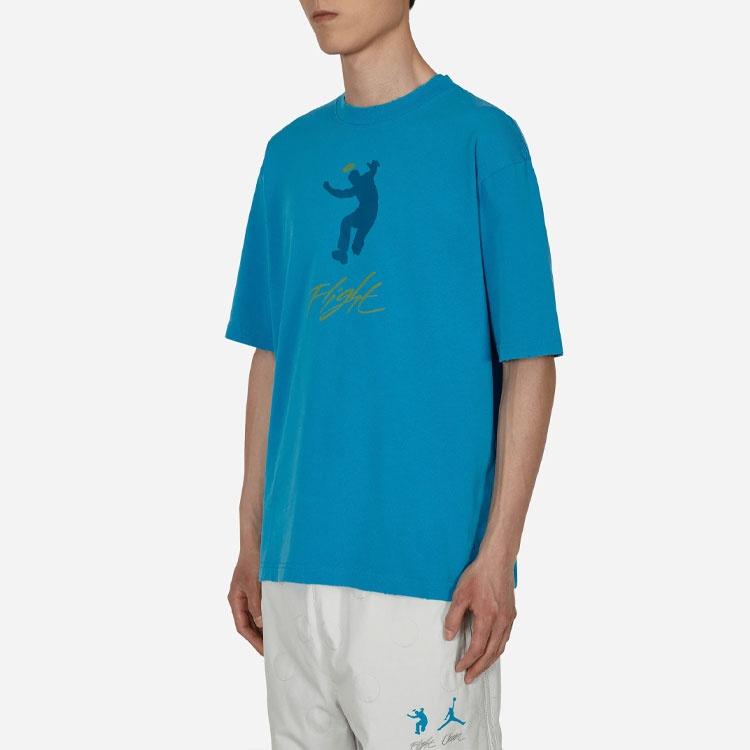 Air Jordan X Union Crossover SS22 Solid Color Character Alphabet Printing Round Neck Short Sleeve Asia Edition Blue Men's DM2840-483
