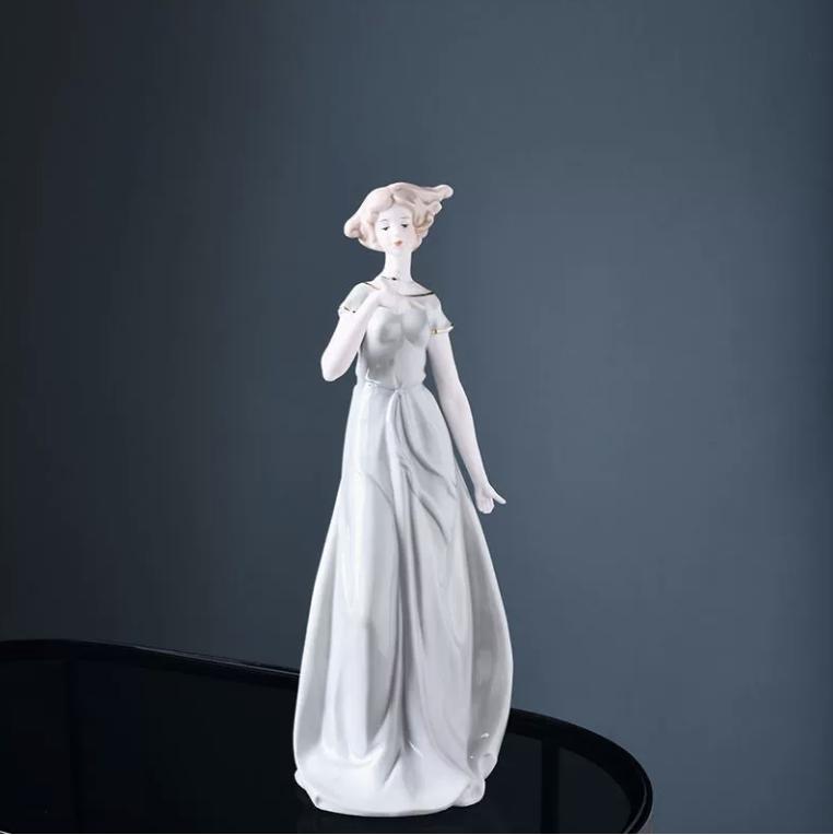 NooLim Figurine elegante Zeițe din ceramică – Statuetă din porțelan pentru decor de nuntă și cadouri pentru casă