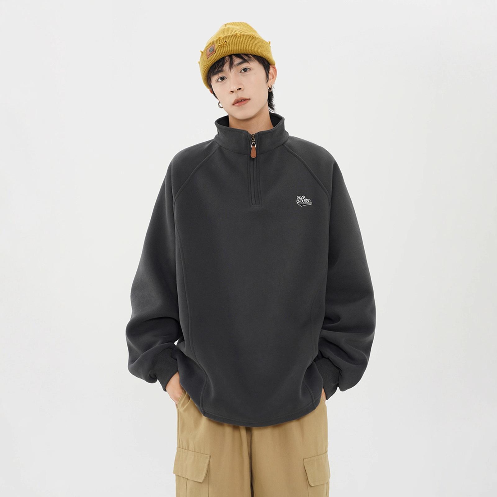 

Пуловер с половиной молнии Мужской Осенний Модный Брендовый С принтом Куртка Свободный Парный Топ XXXL