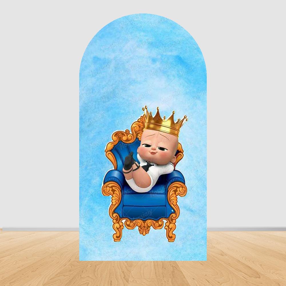 Šťastné narozeniny Boss Baby Oblouk Pozadí Kryt Klučičí Narozeniny Miminkovská Oslava Dekorace Fotografické Pozadí Rekvizity