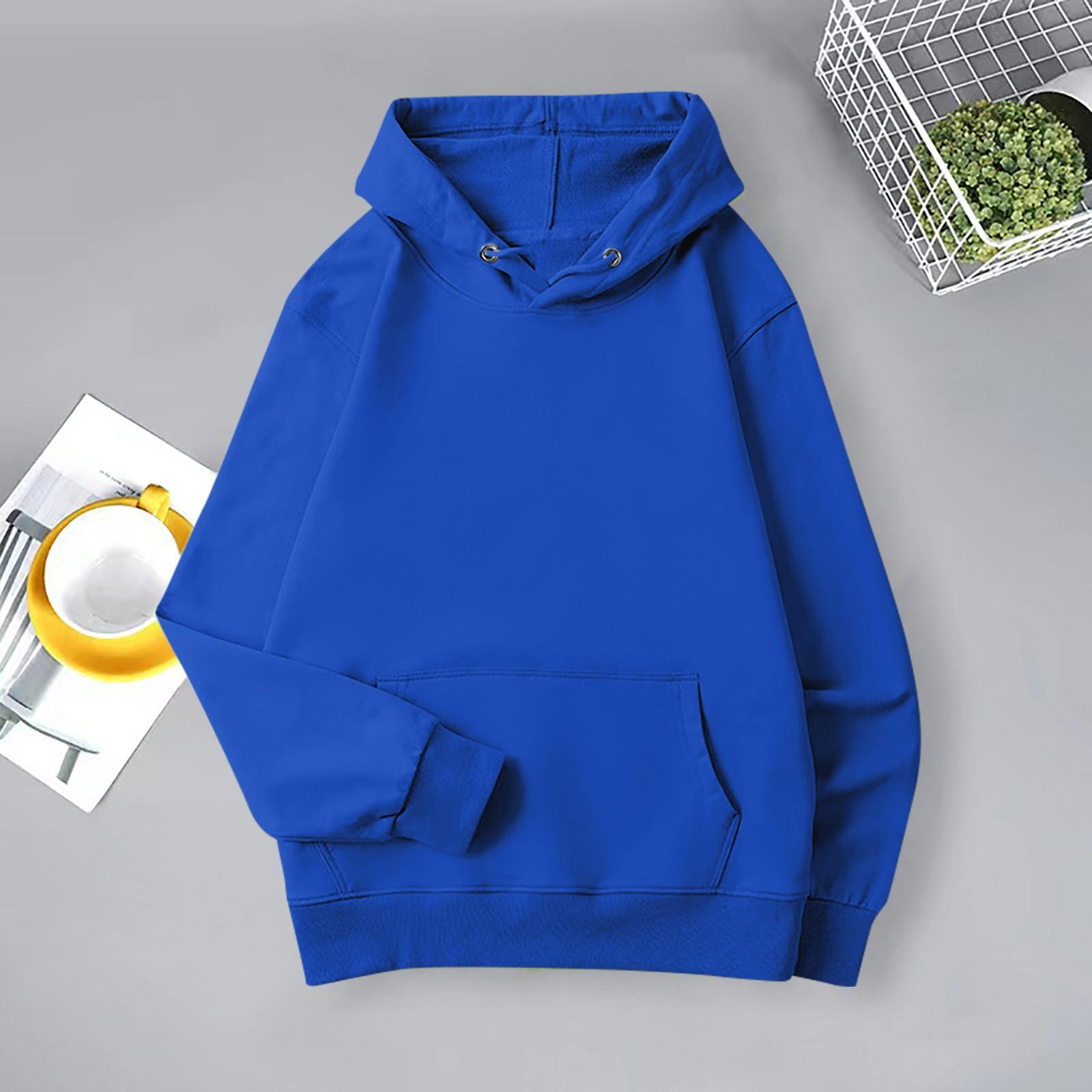 

Женская модная повседневная свободная однотонная толстовка с капюшоном и длинным рукавом XS