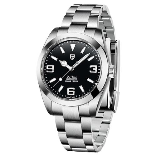 

Pagani Design Men s Watch, Explorer, Automatic, Made in Japan, Seiko NH35 Movement, with Case, Waterproof, Business, Dress Watch, Stainless Steel, Rub