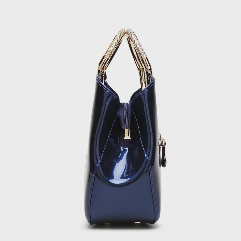 2019 Women's Shiny Patent Leather Shoulder Bag - European & American Fashion, Textured Handbag, Large Capacity