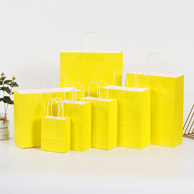 10 PCS/lot Gift Paper Bag with Handles Dark Color Festival Gift Bag Wedding Party Pure Dark Blue Craft Kraft Paper