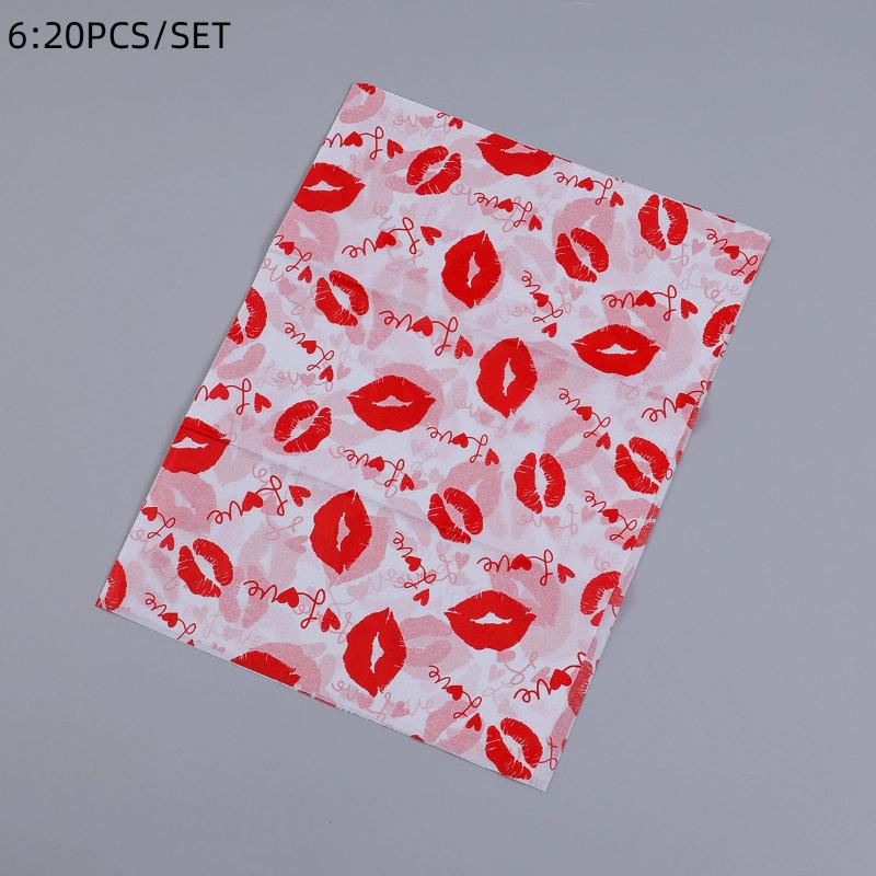 Romantic Gift Wrapping Paper Sheets - Love Themed Design for Valentine's Day, Anniversary, Wedding