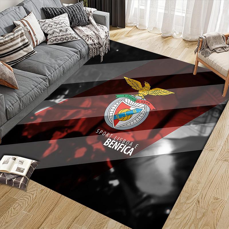 Sport Lisboa e Benfica2 Flannel Pattern Square Carpet,Area Rug,Carpet Rug for Living Room Bedroom Sofa Playroom Decor,Non-slip Floor Mat