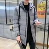 Mid-length Cotton Coat for Men, New Winter Loose Plus Size Solid Color Hooded Down Cotton Coat, Thickened Cotton Coat