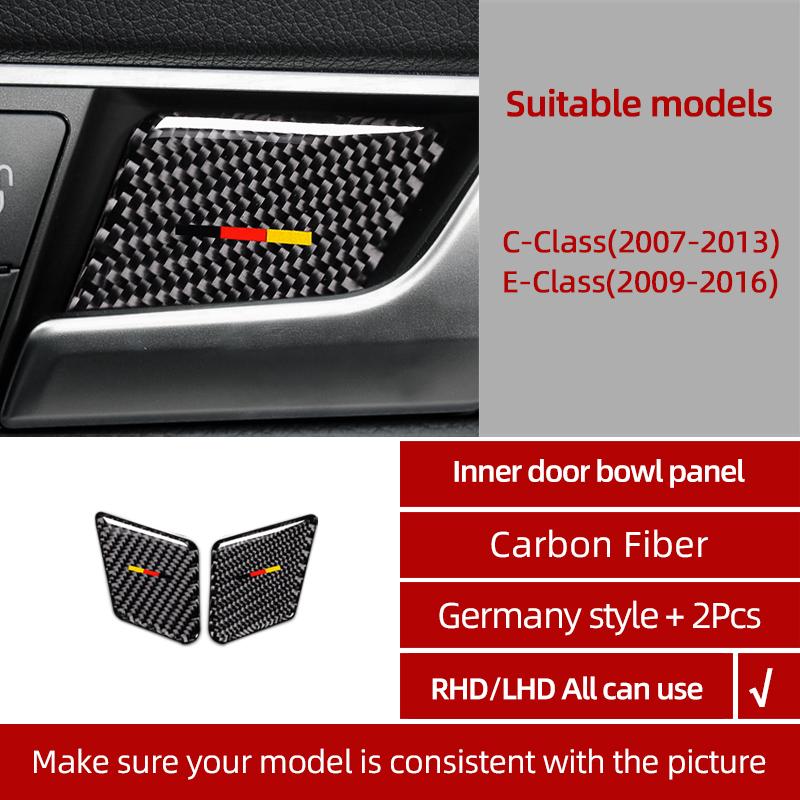 BETTERHUMZ For Mercedes Benz W204 C Class Accessories Carbon Fiber Central Control Gear Shifter Panel Trim Sticker Car Interior