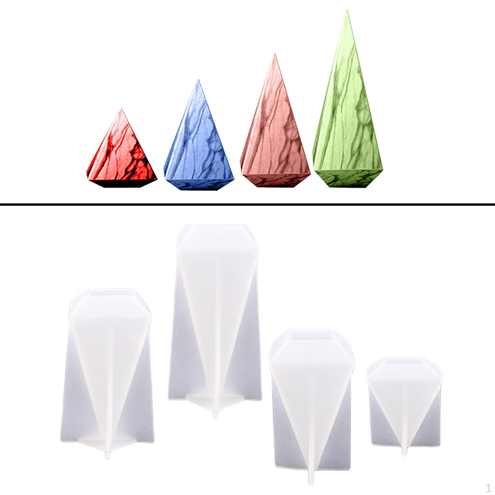 

4x DIY Hexagonal Cone Silicone Molds, Pyramid Tower Epoxy Resin for Casting, Soap Making, Candle
