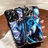 Genshin Impact Kamisato Ayaka Plating Phone Case For Iphone 16 17 Pro Max Air 16E 14 15 Plus 12 13 Mini Anti-Fall Airabag Cover