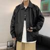PU-Lederjacke Herren Frühling und Herbst Neue lockere braune Motorradjacke Trendy und schöne Lederjacke