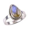 Natural Labradorite Gemstone 925 Solid Sterling Silver Jewelry Ring Size 7 M0i91