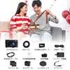 Oiadek 4K 48MP skaitmeninis fotoaparatas su 32 GB Micro SD, pasukamu 16x vaizdu, internetine kamera dideliam grožiui, dviem 52 mm UV filtrais, kompaktiška kortele, įkrovikliu, automatiniu fokusavimu, 180°