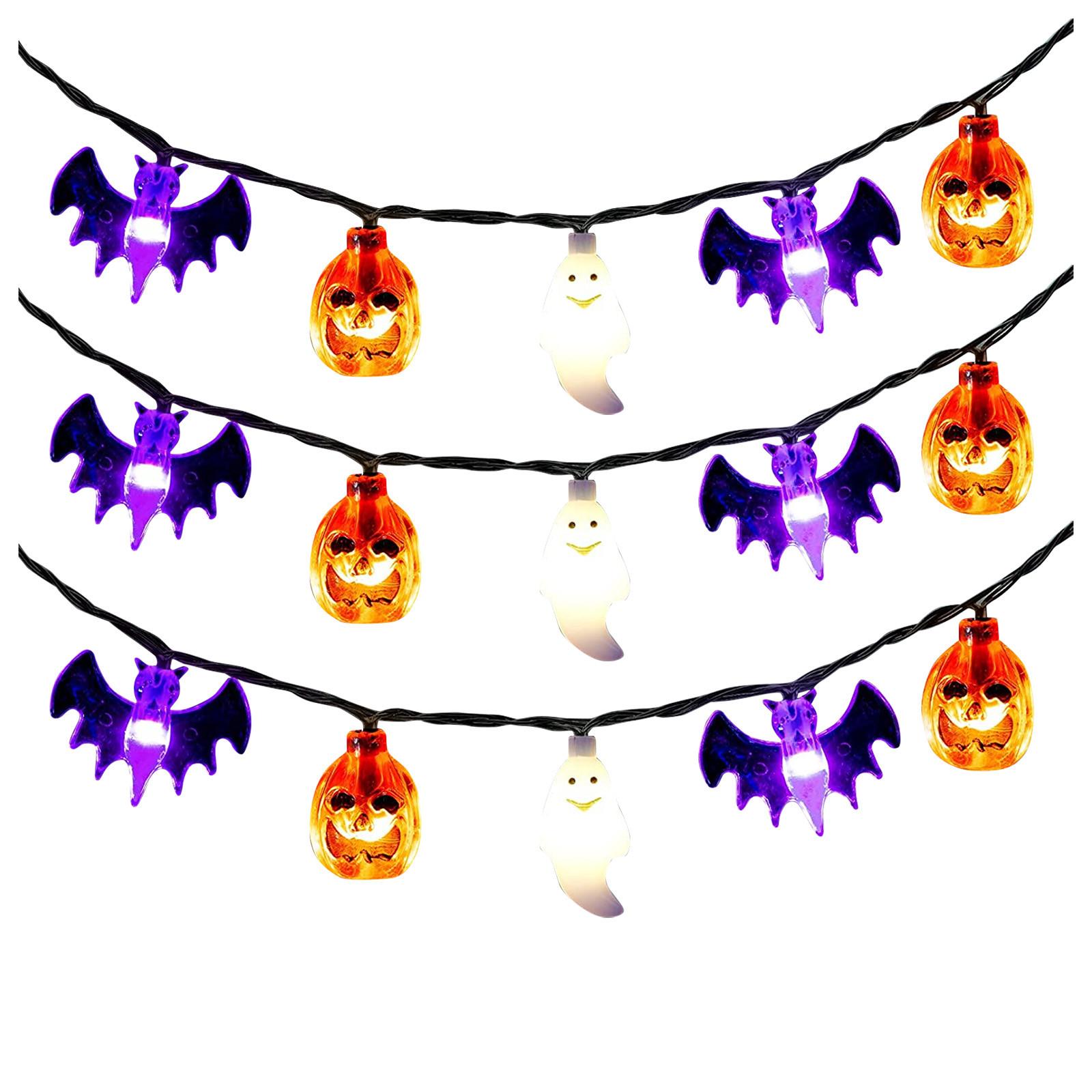 

Огни на Хэллоуин, 10 футов 20 светодиодных 3D-светильников с электроприводом для декора дома, двери, окна, крыльца, для вечеринки на Хэллоуин в помещении и на открытом воздухе One Size