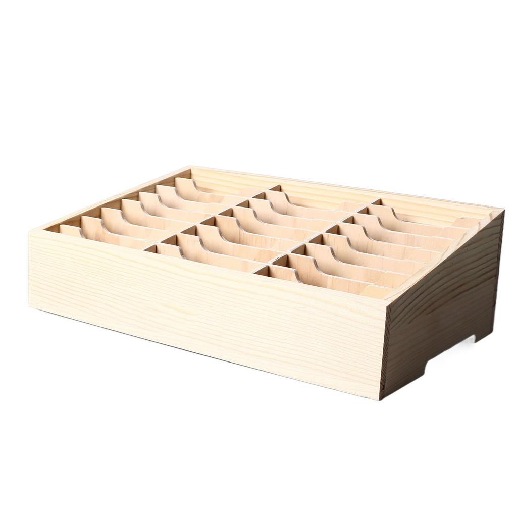 صندوق تخزين مكتبي خشبي بـ 24 شبكة منظم لإدارة الهواتف المحمولة تشطيب متعدد الرفوف لاجتماعات المكاتب