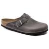 Birkenstock Boston Soft Footbed Oiled Leather Narrow Iron Unisex Sneakers Grey 1013256