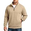 Men S Autumn Diamond Jacquard Half Zip Stand Collar Long Sleeve Pullover Sweatshirt