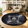 Round Rug Custom NameBurnley Football Pattern Non Slip Carpet Home Floor Decor