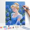 Disney Cinderella Blue Flower Oil Painting by Numbers Art Kit Home Decor Gift
