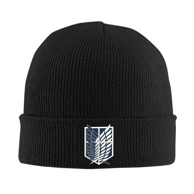 Attack on Titan Logo Print Beanie Hats Unisex Bonnet Hats Outdoor Knit Hat Autumn Winter Warm Head Wrap Caps Skullies Beanies