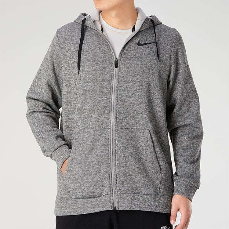 Nike Therma Full-Zip Training Fleece Hooded Jacket Men Outerwear Gray CU6232-063