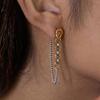 Light Luxury High-End Stainless Steel Mixed Color Chain Tassel Earrings Minimalist Titanium Steel Earrings  Jewelry Gifts