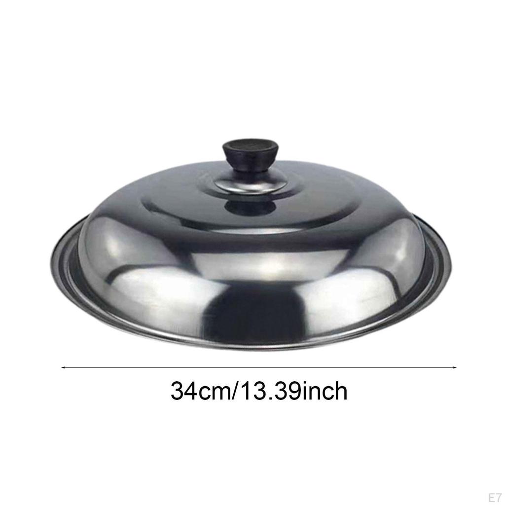Stainless Steel Frying Cookware Lid Easy To Assemble Heat Resistant with Handle for Restaurants