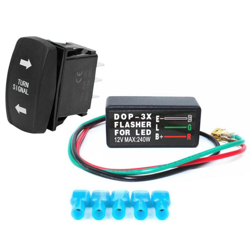 Turn Signal Rocker Switch With Flasher Led 4pin Ip67 On/off/on Motor Internal Control Switch