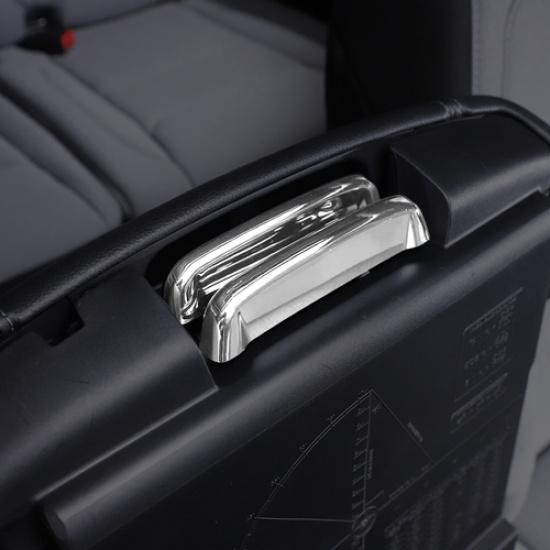 For Dodge Ram 1500 19-25 Chrome Interior Center Armrest Box Switch Cover Trim 2P