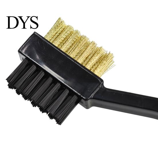 Plastic Golf Cleaning Brush 2 Sided Useful Multi-functional Steel Club for Outdoor Dense Bristle