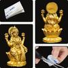 Goddess Lakshmi Laxmi Devi MATA Idol - 4.5 Inches Polystone Material Murti - Colour - Brass, Silver – Perfect Statue for Car Dashboard