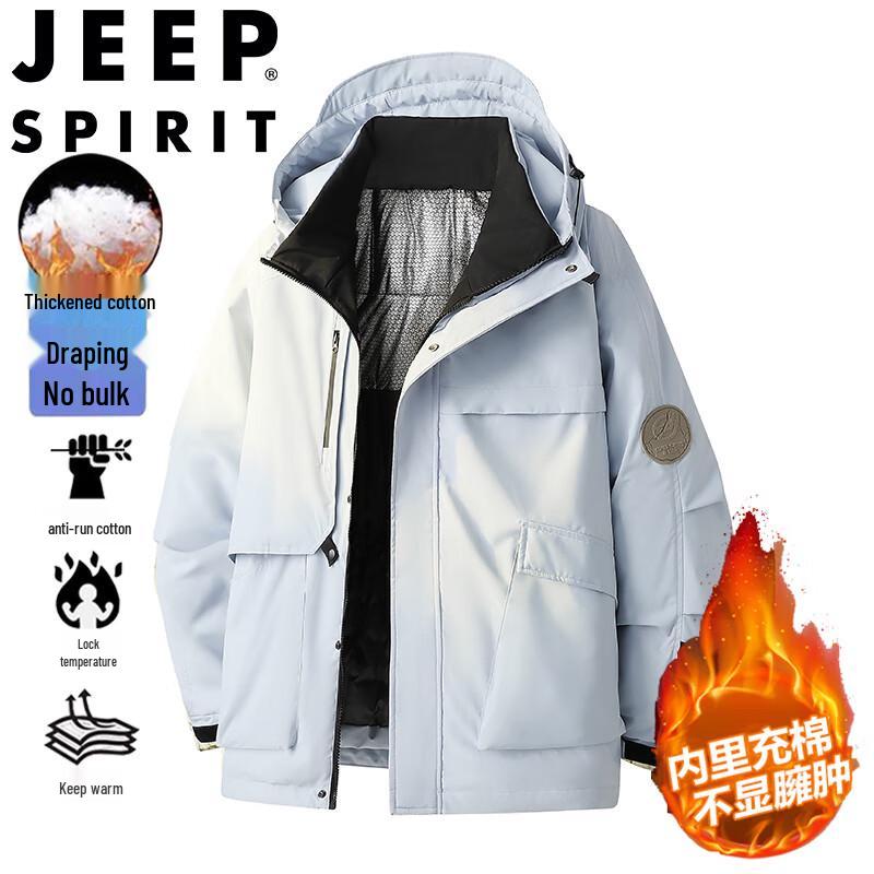 

JEEP SPIRIT Men s Winter Couple Hooded Padded Jacket L