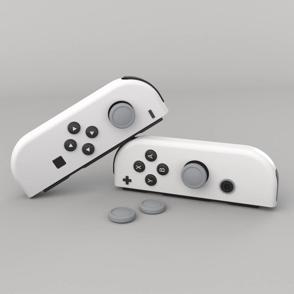 eXtremeRate PlayVital Cute Switch Thumb Grip Joystick Caps for Switch and Silicone Analog Covers for Regular Gray Caps, Switch, Lite, OLED, Joy-Con