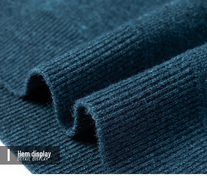 Men's Middle-Aged Casual Zipper Stand Collar Thickened Plus Velvet Base Layer Sweater - 2025 Autumn/Winter Collection