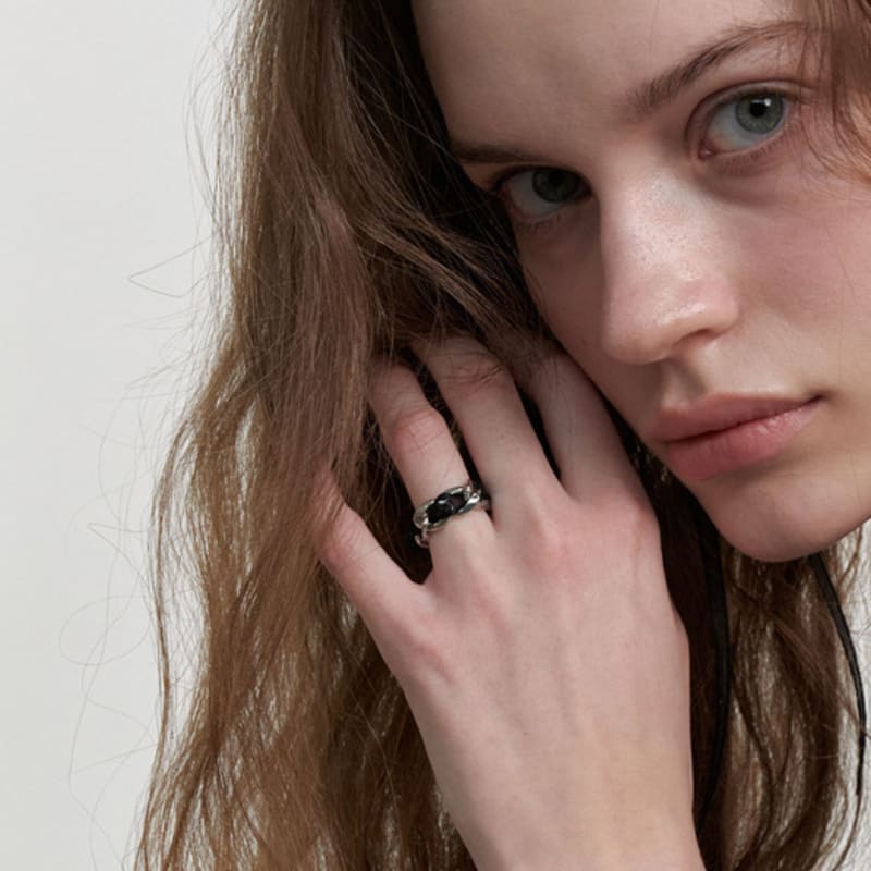 LOVE ME MONSTER Sheer Ribbon Chain Ring (L241MRI060)