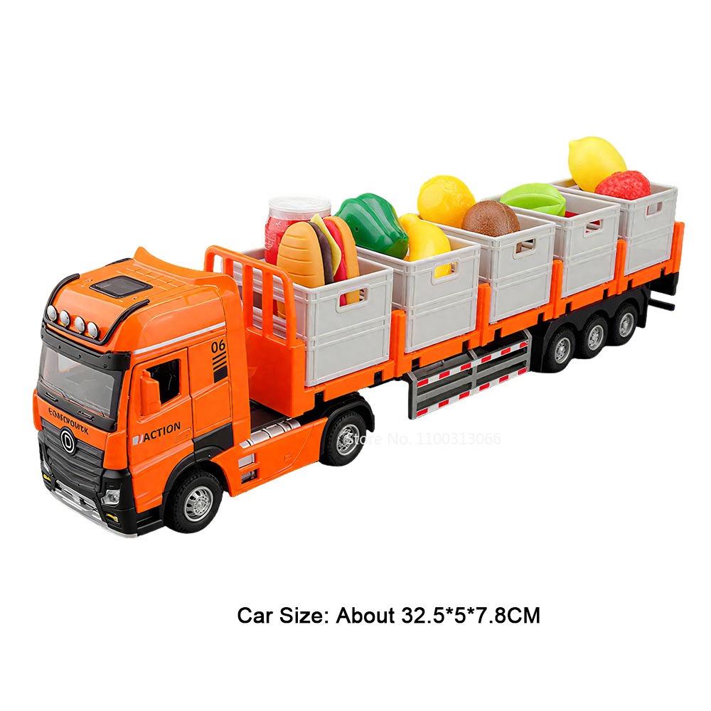 

1:32 Transport Vehicle Miniature Models Cars Toy Alloy Diecast 2 Doors Opened with Light Music Car Kids Educational Toys оранжевый