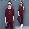 Women's European and American Spring/Autumn Fashion: Long-Sleeve Sweater Two-Piece Casual Sportswear Set